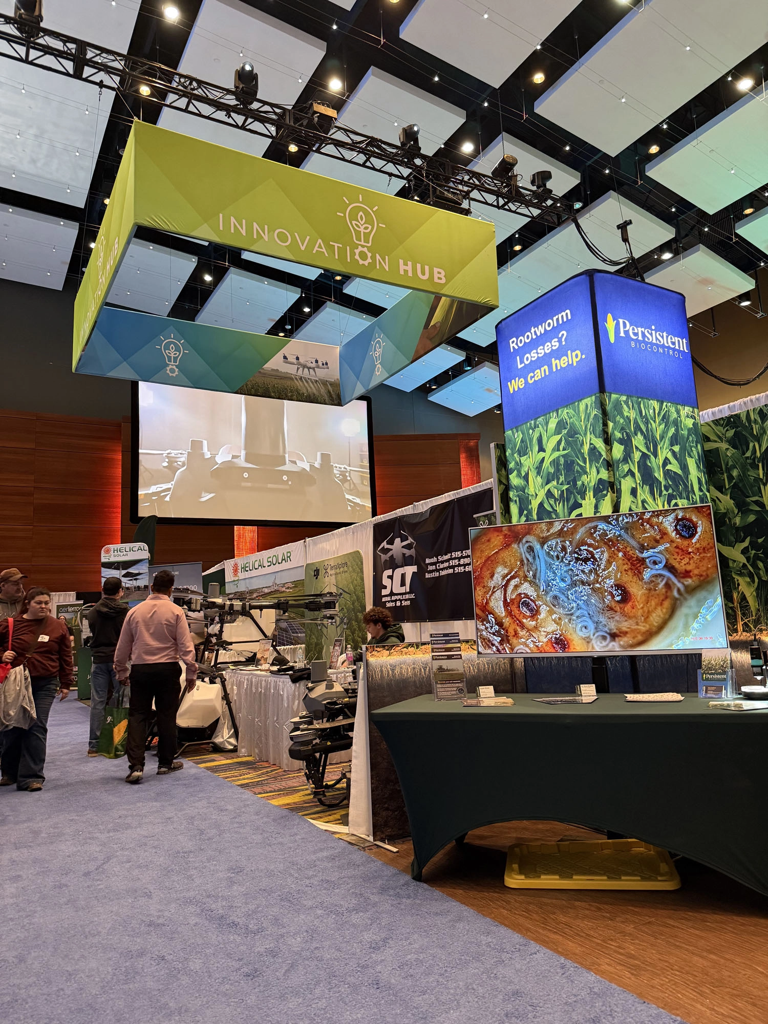 The Innovation Hub display at the Iowa Ag Expo in Des Moines, Iowa.