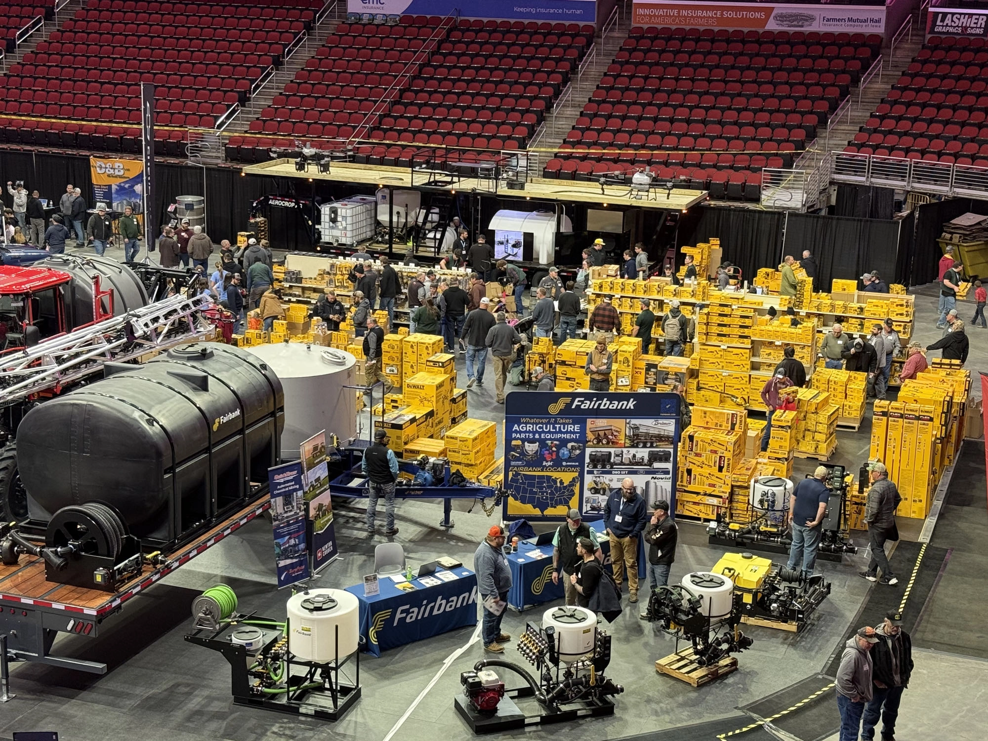 Visitors exploring booths at the Iowa Ag Expo.